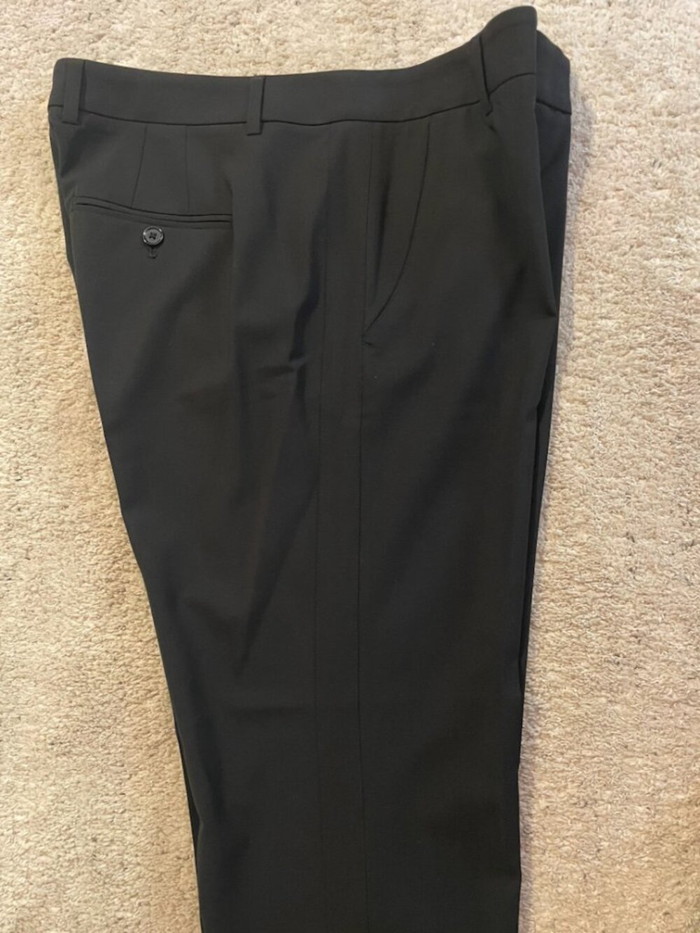 Vince Black Side Strapping Stretch Wool Trousers Pants Minimalist Size 12 EUC - Picture 9 of 16